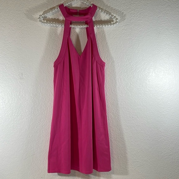 VERY J Choker Sleeveless Pink Mini Dress Size Small NEW - Picture 1 of 8